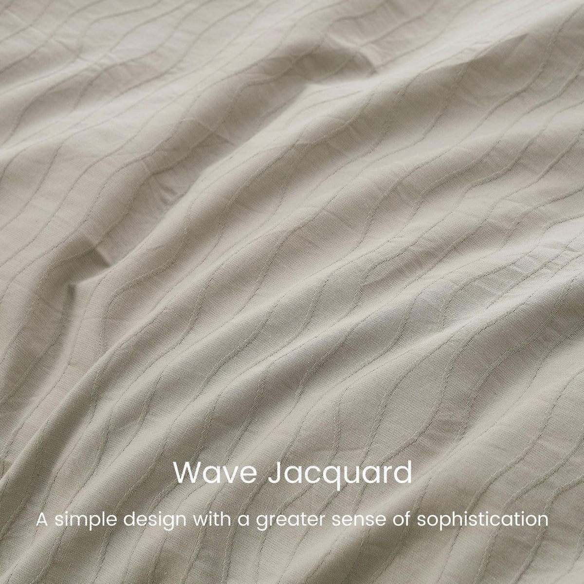 100% Washed Cotton Wave Jacquard Ripple Duvet Cover 3-Pieces Set, Solid, Boho Style, Comfortable