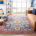 Samarkand Red/Blue Hand-Knotted Traditional Oriental Medallion Premium Wool Dining Area Rug