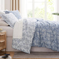 Queen/Full Size Blue Paisley Duvet Cover Set Reversible 98x98 With Zipper