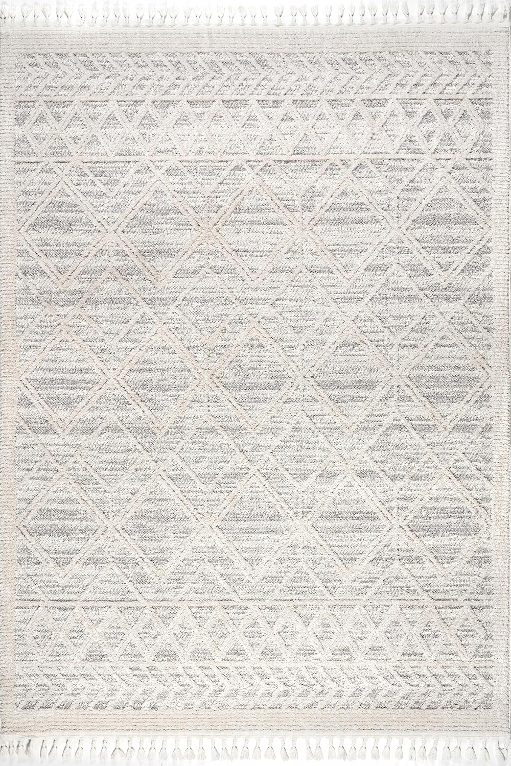 Ansley Light Grey Trellis Power Loomed Area Rug