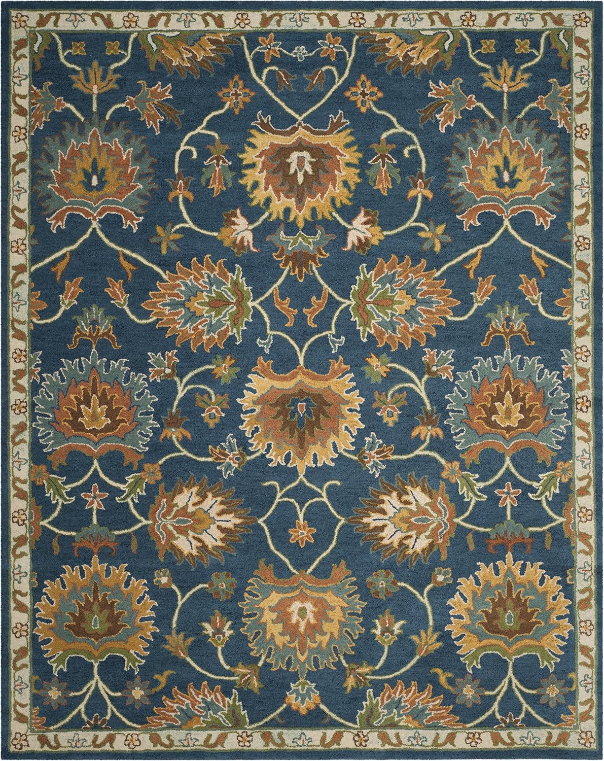 Heritage Area Rug - 9' x 12', Navy, Handmade Traditional Oriental Wool