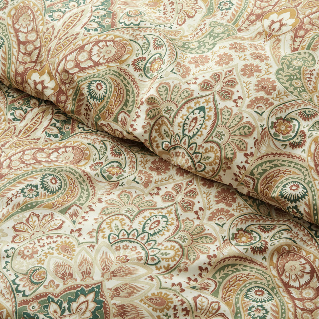 Boho Paisley Print Luxury Duvet Quilt Cover and Shams Bedding Set Bohemian Damask Medallion Egyptian Cotton