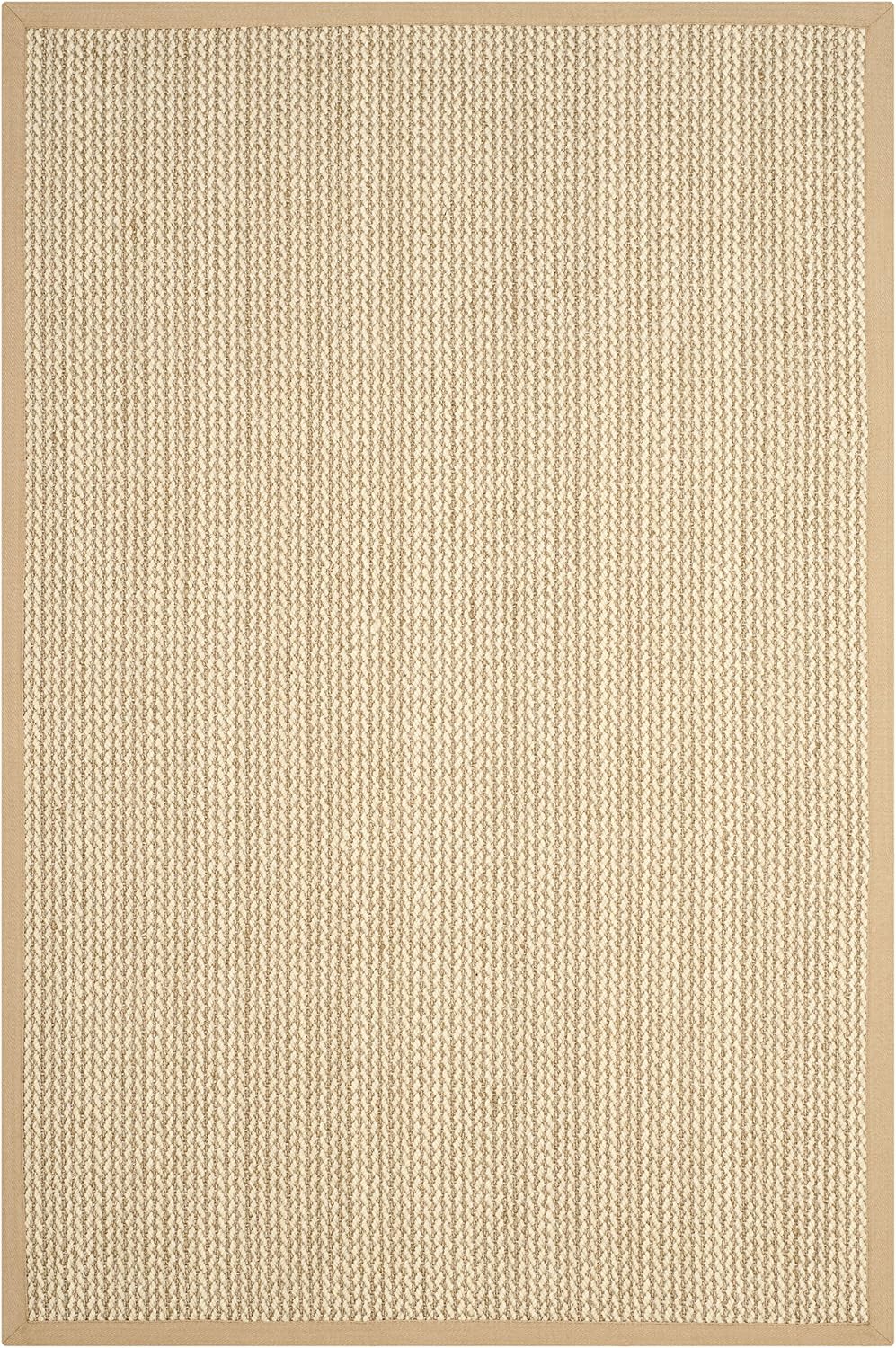 Area Rug - Natural Fiber Collection - Beige, Sisal & Wool, Woven Design with Border (NF475B)