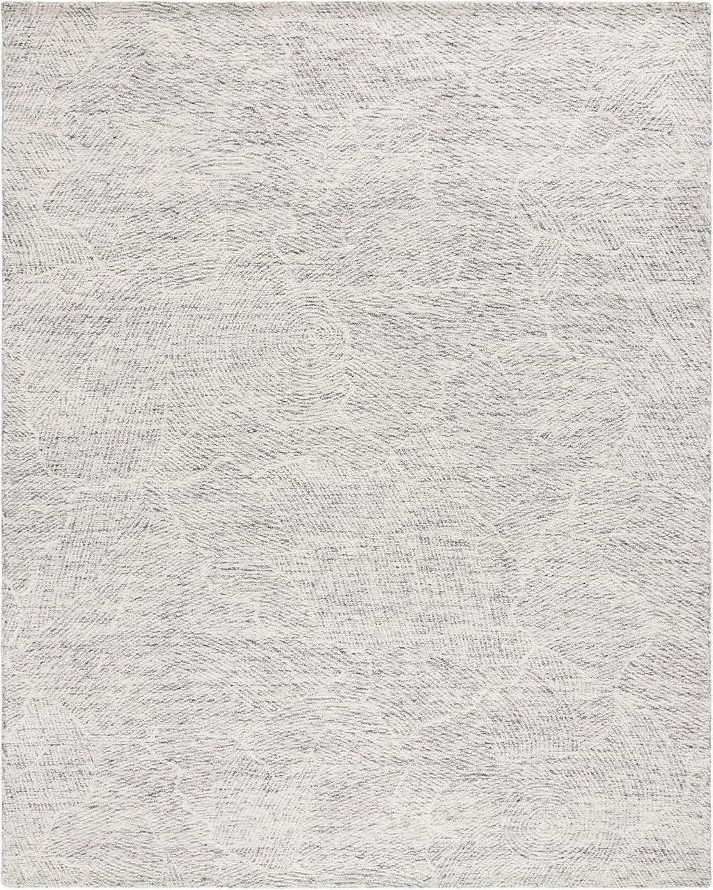 Metro Collection Area Rug, Dark Grey & Ivory, Handmade Wool, Ideal for High Traffic Areas in Living Room