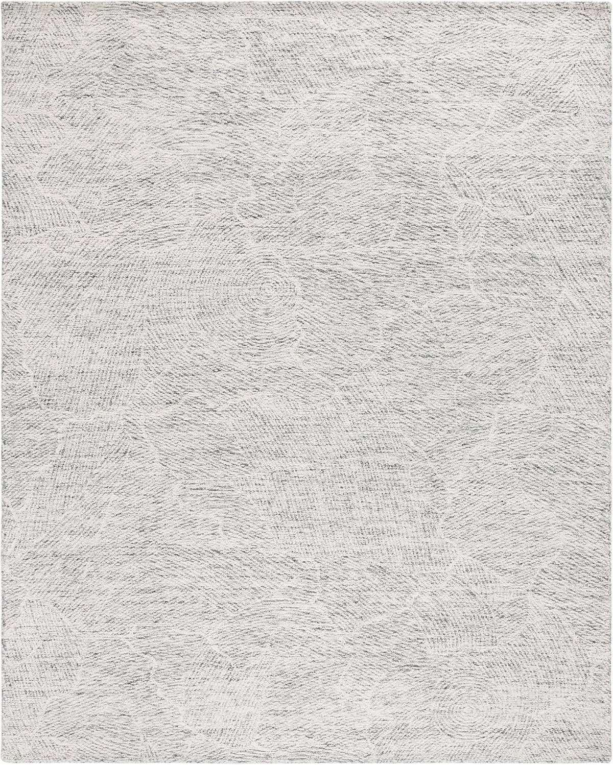 Metro Collection Area Rug, Dark Grey & Ivory, Handmade Wool, Ideal for High Traffic Areas in Living Room