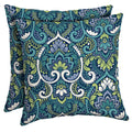 Outdoor Toss Pillow, 2-Pack, 16x16, Blue Damask