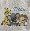 Personalized Baby Blanket Baby Quilt Monogrammed Blankets for Boys and Girls Embroidered Baby Gifts Animals