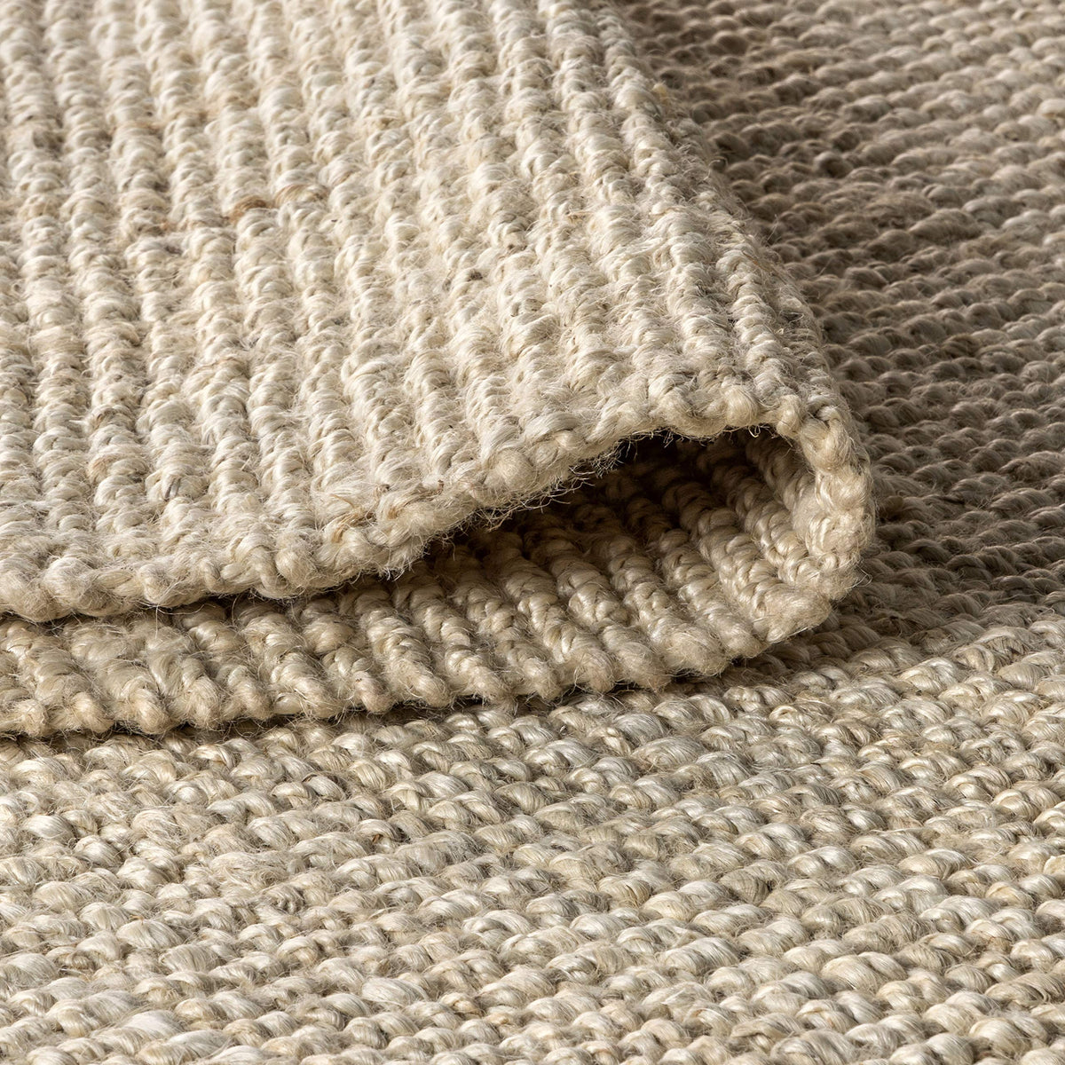 Pata Hand Woven Chunky Jute Light Ivory Runner Rug, Bohemian, Rustic, Cottage, Easy-Cleaning, Non-Shedding