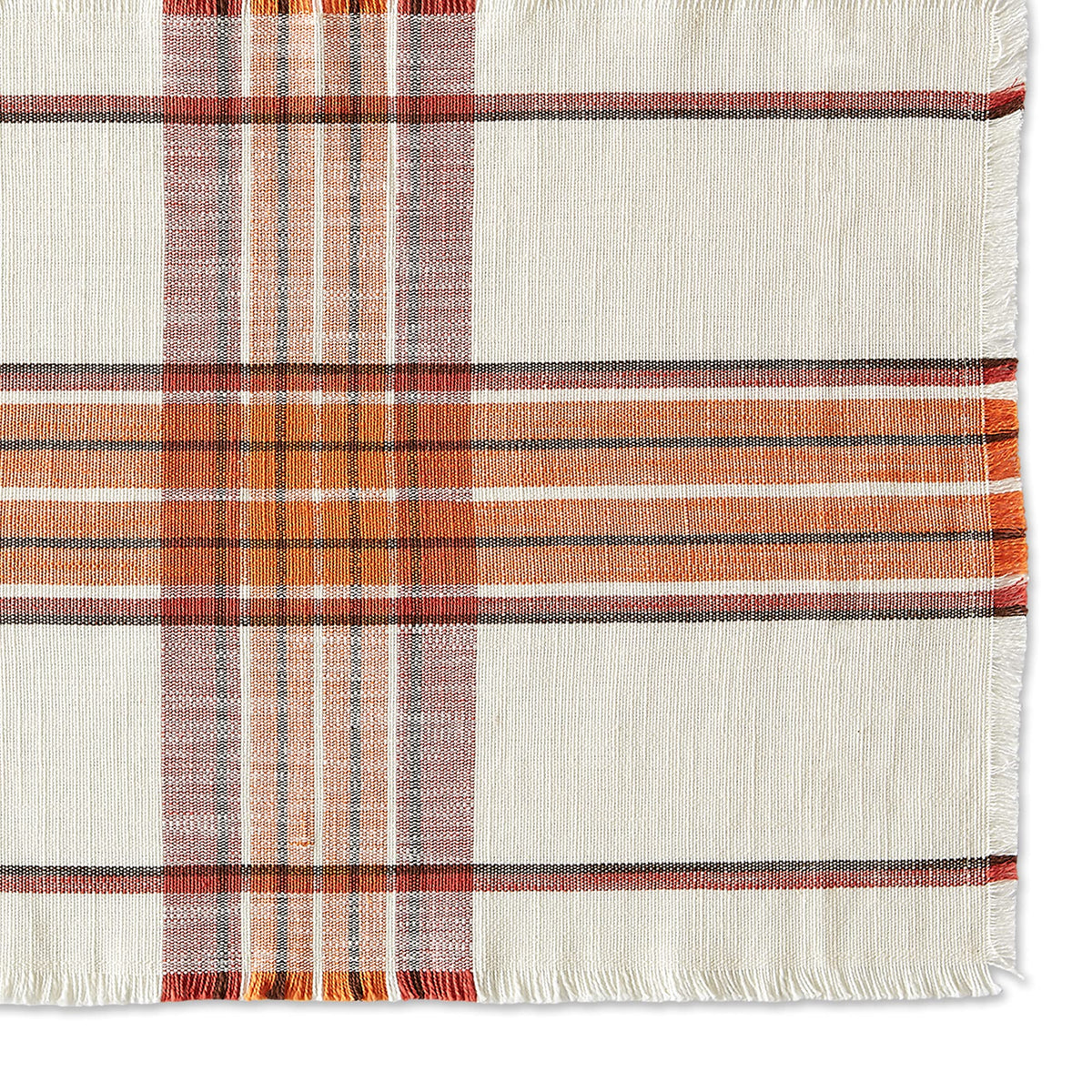 Thanksgiving & Fall Table Decoration Autumn Farmhouse Plaid, Placemat Set, 13x19, Pumpkin Spice Orange, 6 Count