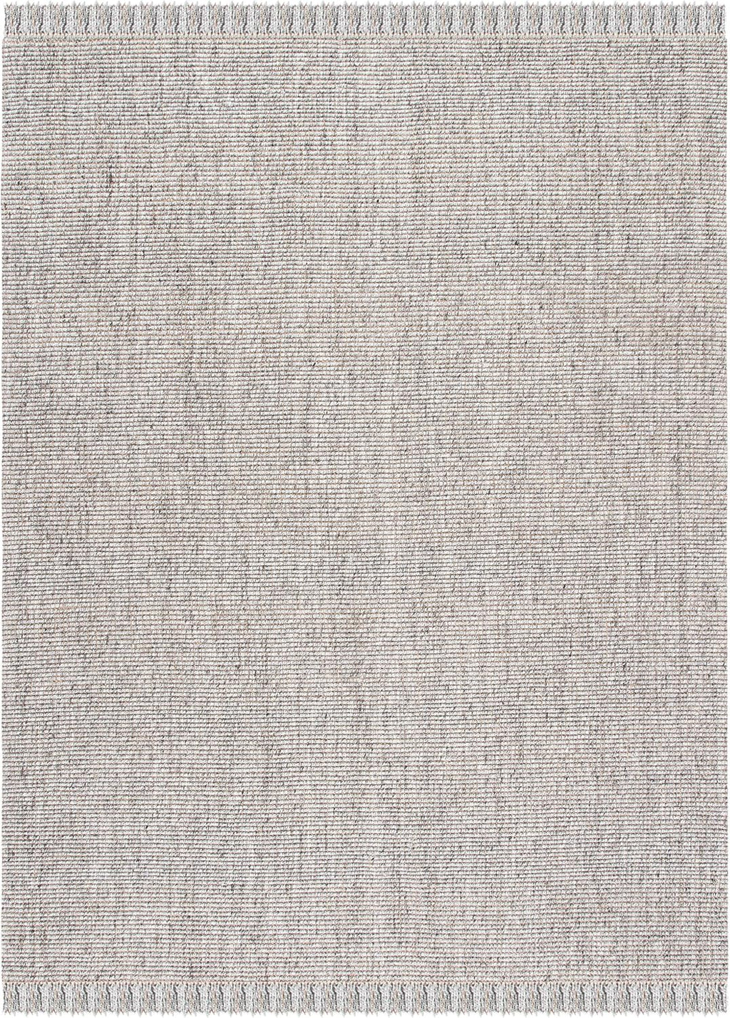 Area Rug - Natural Fiber Collection - Large - Grey & Natural, Handmade Woven Jute, Fringe Detail, Ideal, Dining