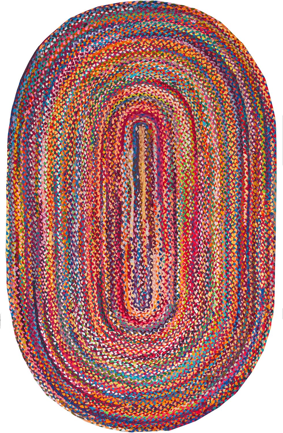 Tammara Bohemian Hand Braided Accent Rug, 3' x 5' Oval, Multi
