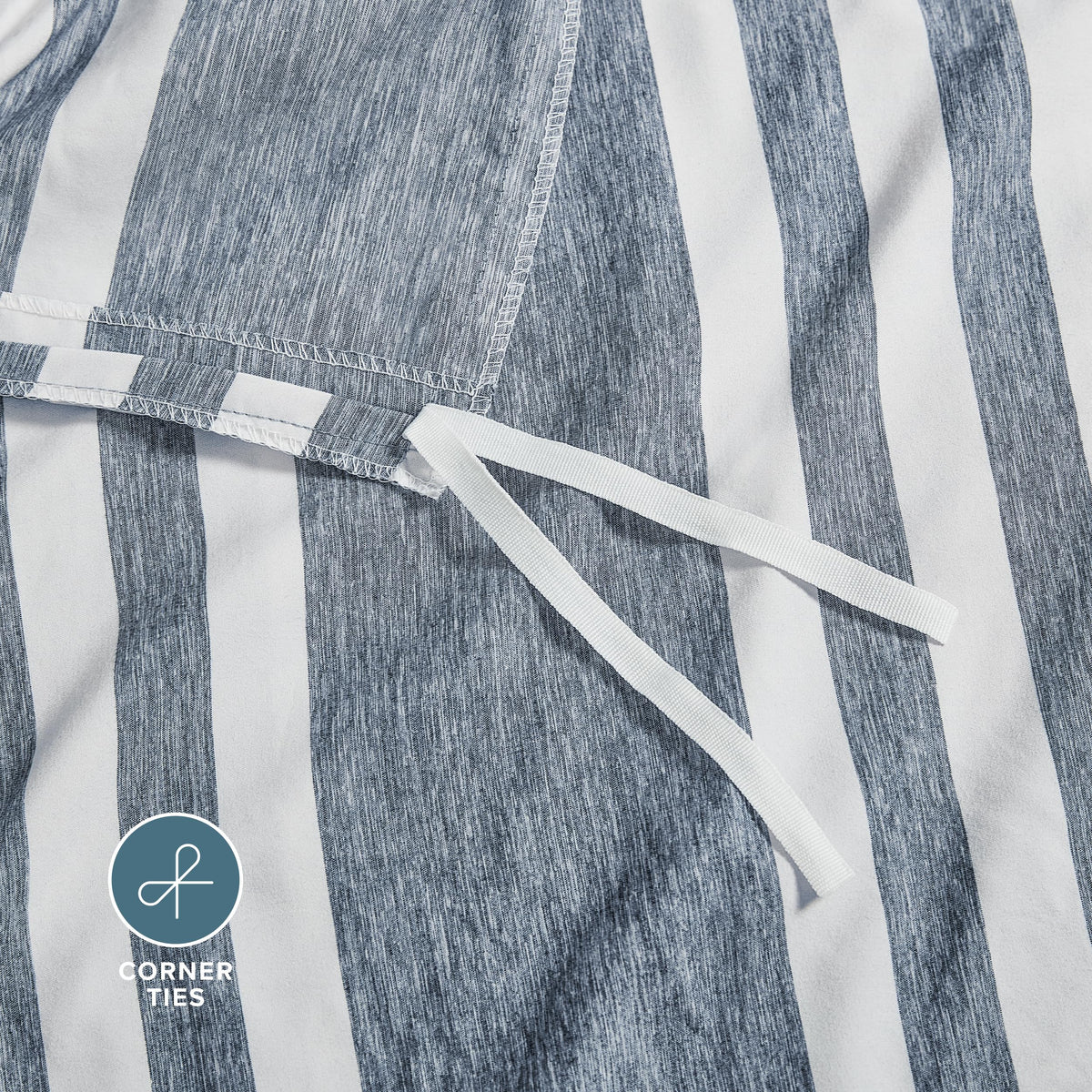 Duvet Cover Set (Stripe - Heathered Midnight Blue)