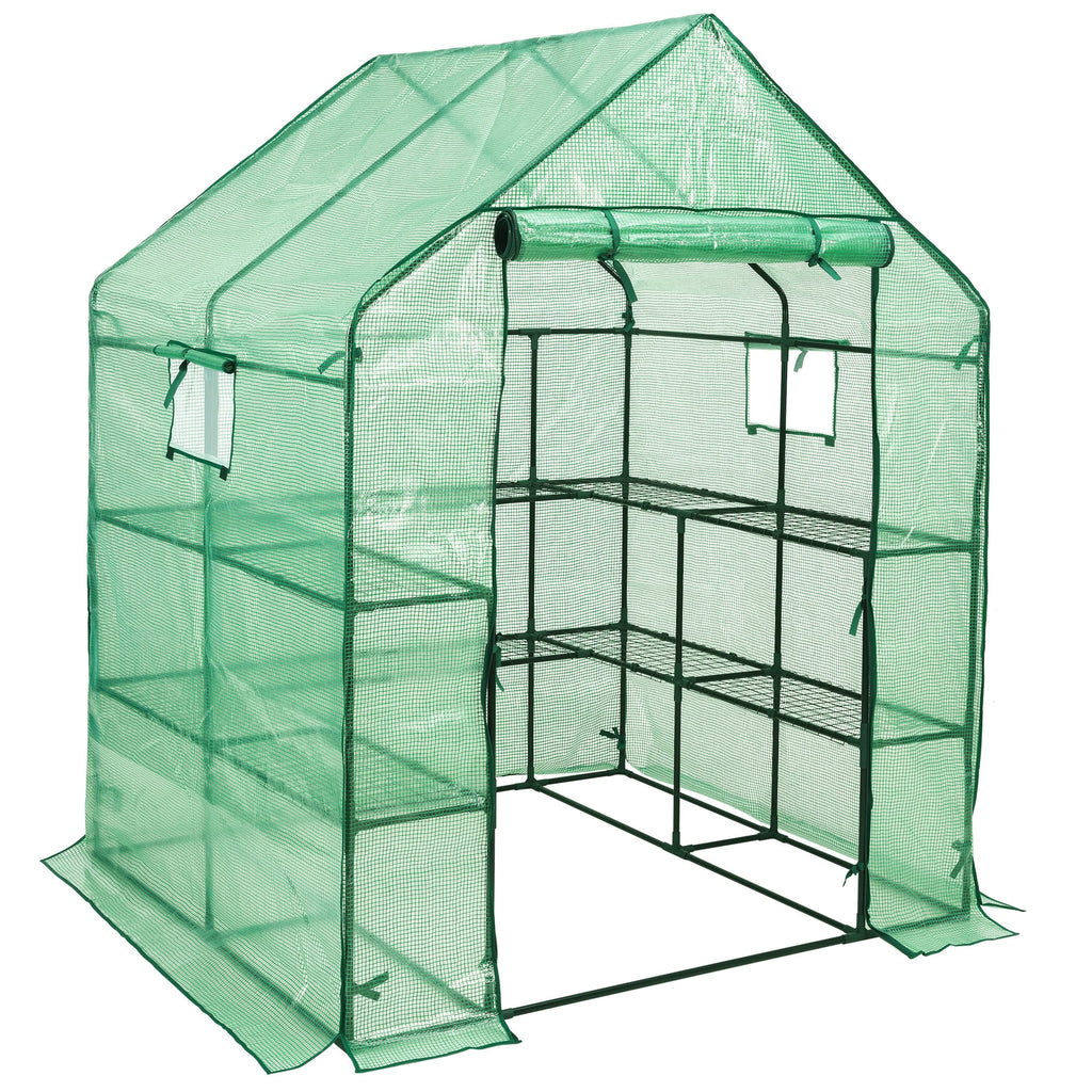 Walk-in Greenhouse, 57 x 61 x 80 in, 3 Tiers 10 Shelves