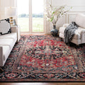 Vintage Hamadan Collection Area Rug, Red & Multi, Oriental Traditional Persian Design, Non-Shedding & Easy