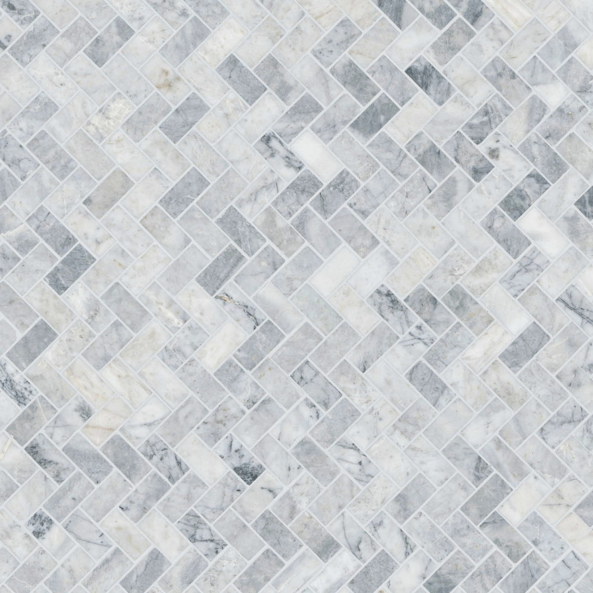 Mesh Mounted Marble Floor & Wall Tile| Capri Blue | 1" x 2"