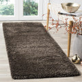Santa Monica Shag Collection Runner Rug - 2'3" x 7', Mushroom, Solid Design, Non-Shedding & Easy Care, 2-inch Thick