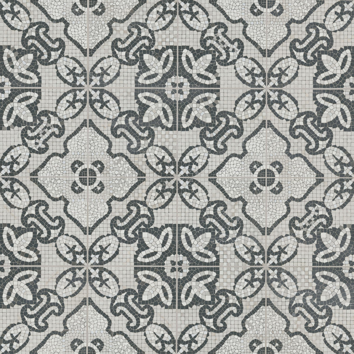 Porcelain Encaustic Floor & Wall Tile | Galleria Amalfi Bianco |8" x 8"