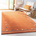 Handmade Wool Area Rug in Rust, Large Size for Living Rooms
