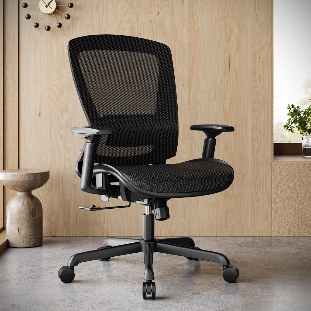 Ergonomic Mesh Office Chair — Black, Breathable Mesh Seat & Back