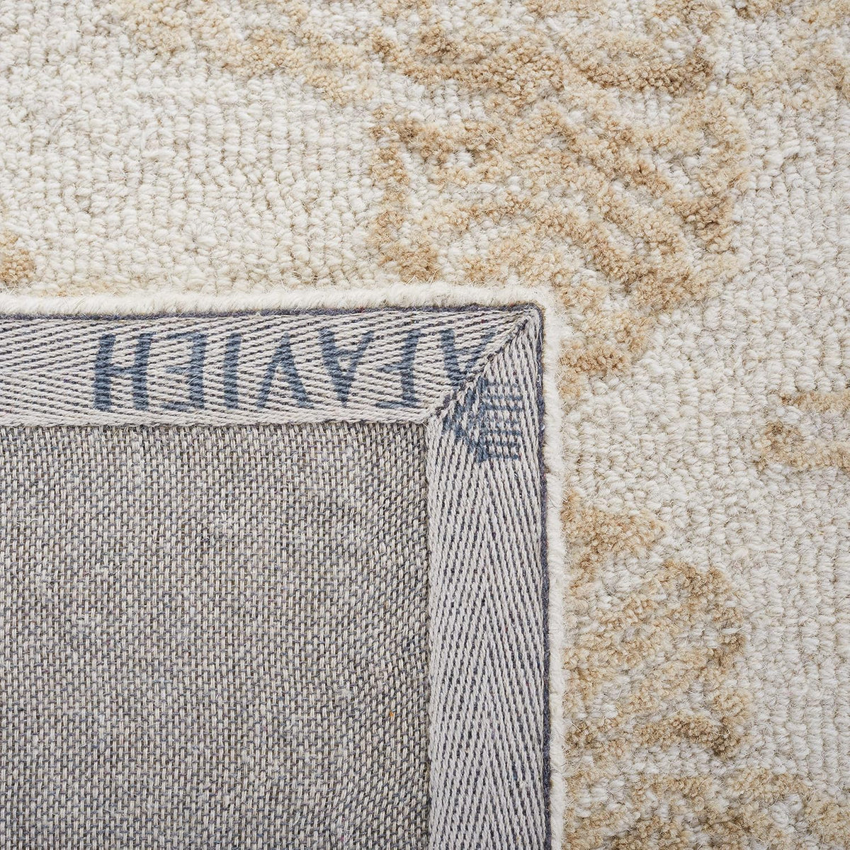 Abstract Collection X-Large Area Rug, Ivory & Beige, Handmade Wool, Ideal for High Traffic Areas in