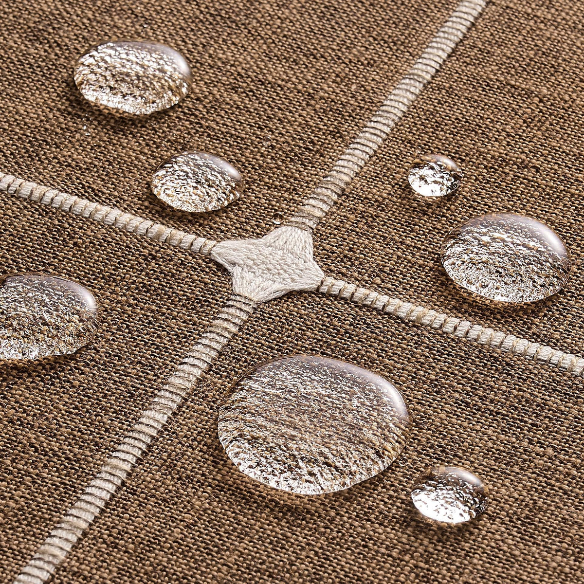 Boho Round Grid Tablecloth with Tassels, Caramel 52in
