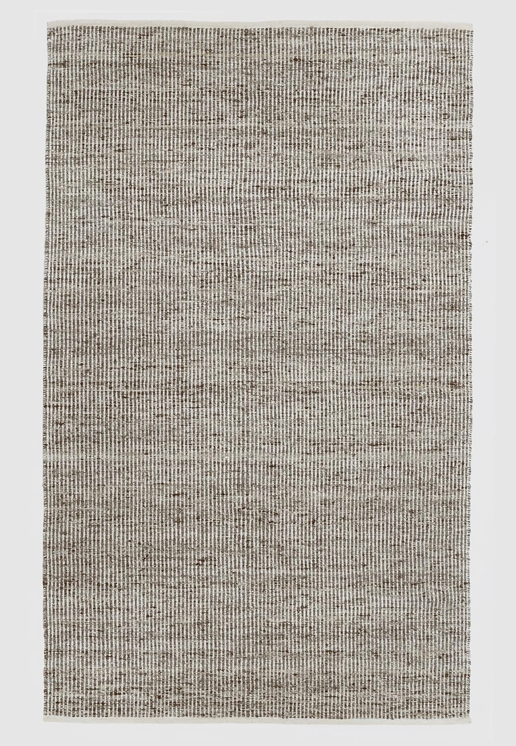 Natural Fiber Area Rug - Hand loomed, Soft, Ideal for High Traffic - Sustainable Wool - Striped - Bedroom