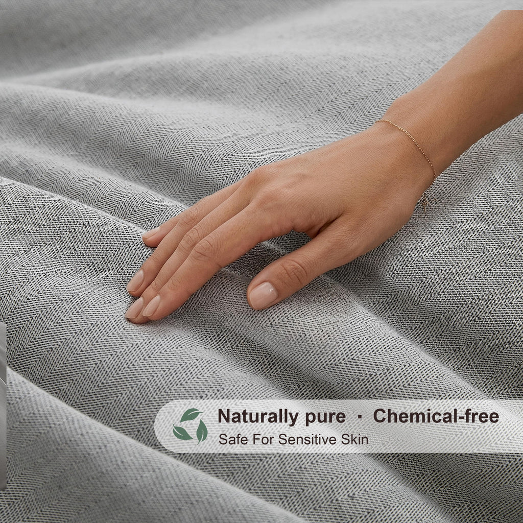 Duvet Cover, Cotton Linen Blend, 2 Pieces, Linen Grey