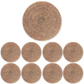 13.8" Set of 8 Brown Seagrass Woven Round Placemats by DaiVuCrafts