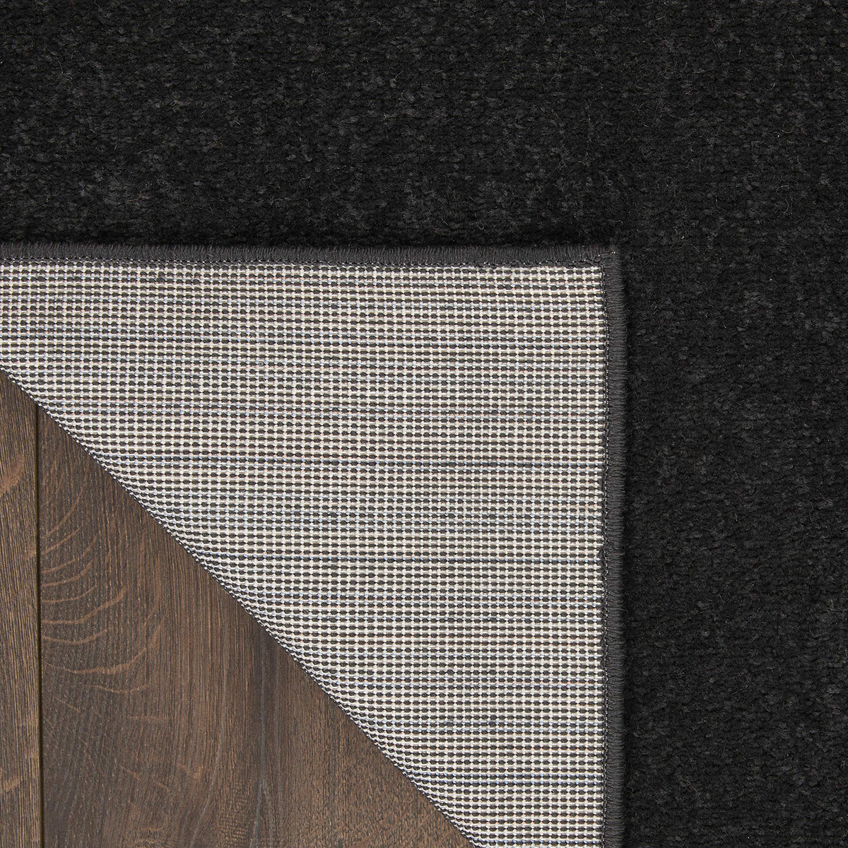 Essentials Black 2'2" x 7'6" Area Rug - Easy Clean, Non Shedding, Bed Room, Living Room, Dining Room, Kitchen