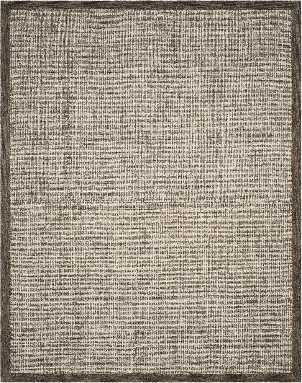 Abstract Collection Area Rug, Brown & Ivory, Handmade Wool, Ideal for High Traffic Areas in Living Room