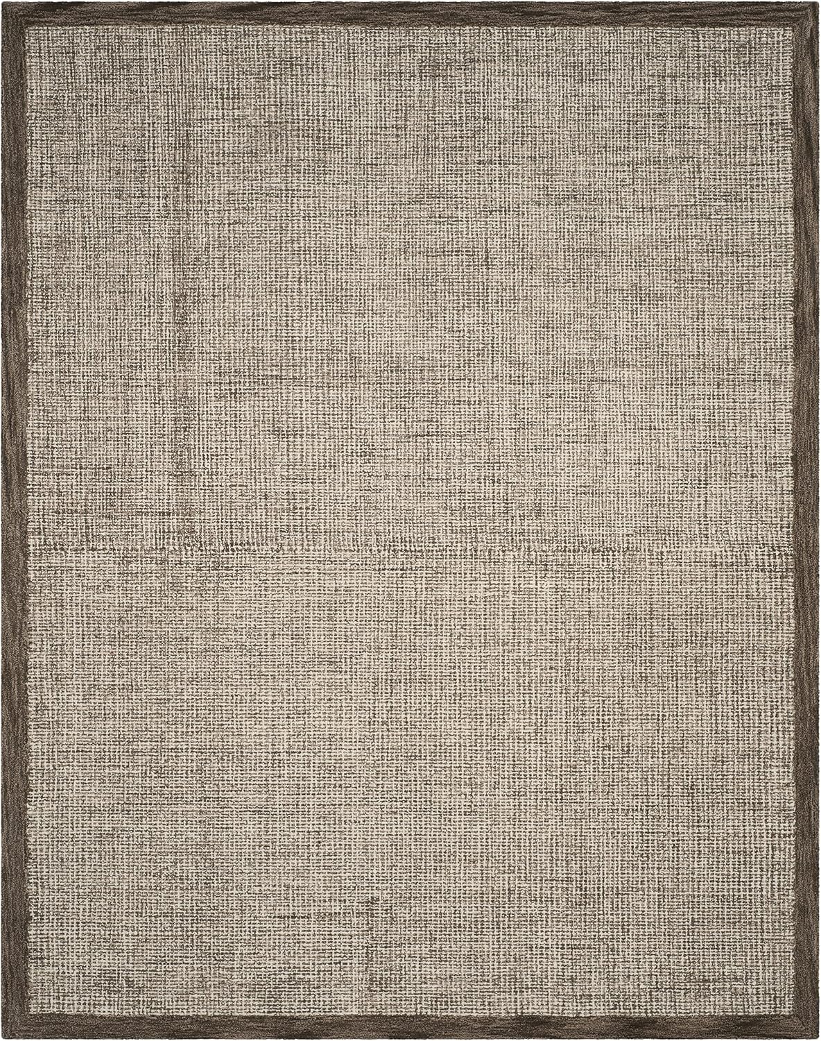 Abstract Collection Area Rug, Brown & Ivory, Handmade Wool, Ideal for High Traffic Areas in Living Room