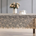 Harper Floral Lace Tablecloth, Rectangle, 54x72 Inch, Linen Taupe