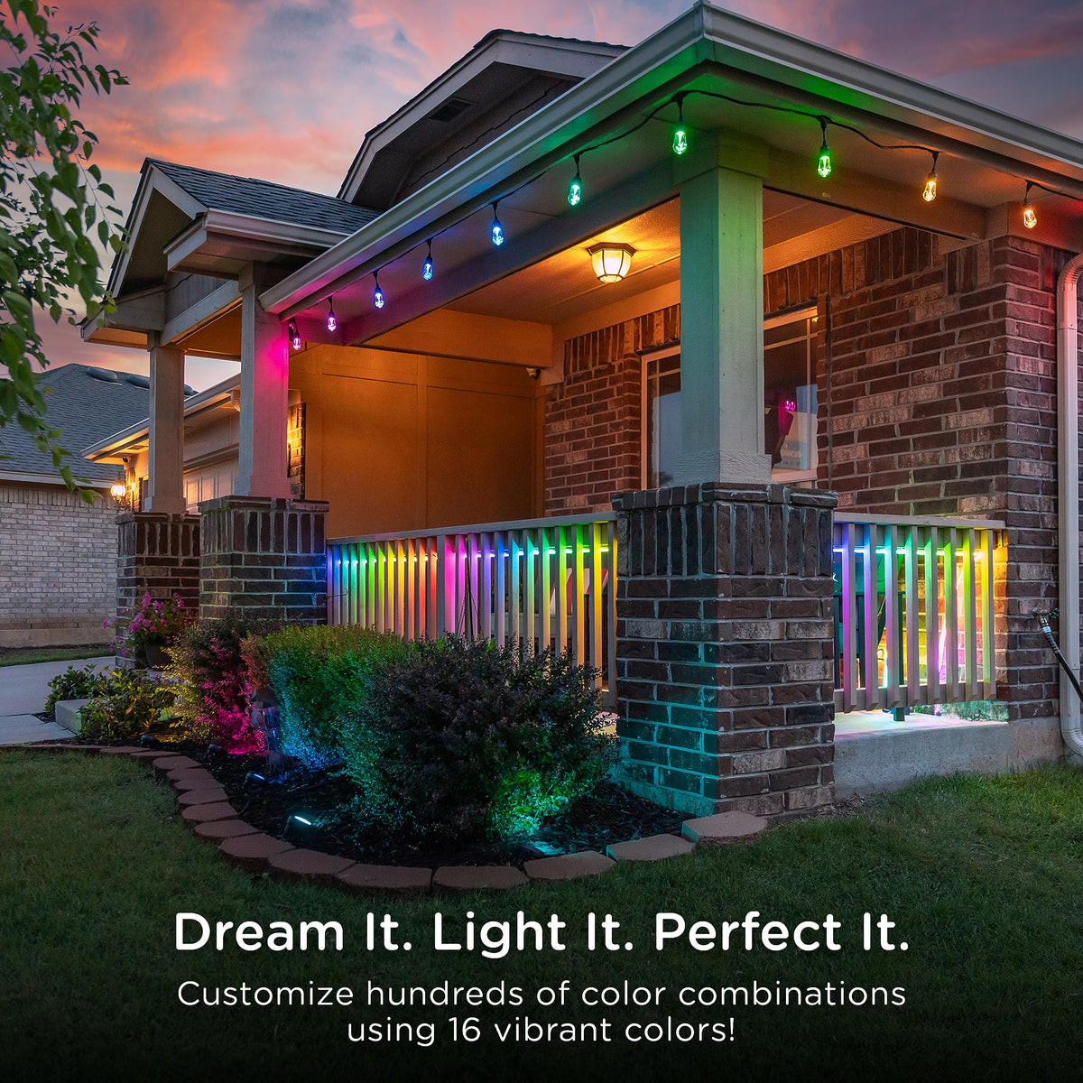 Vintage Outdoor String Lights, 48ft, 24 Bulbs, Remote Control