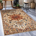 Geometric Southwestern Area Rug, Ivory 8x10