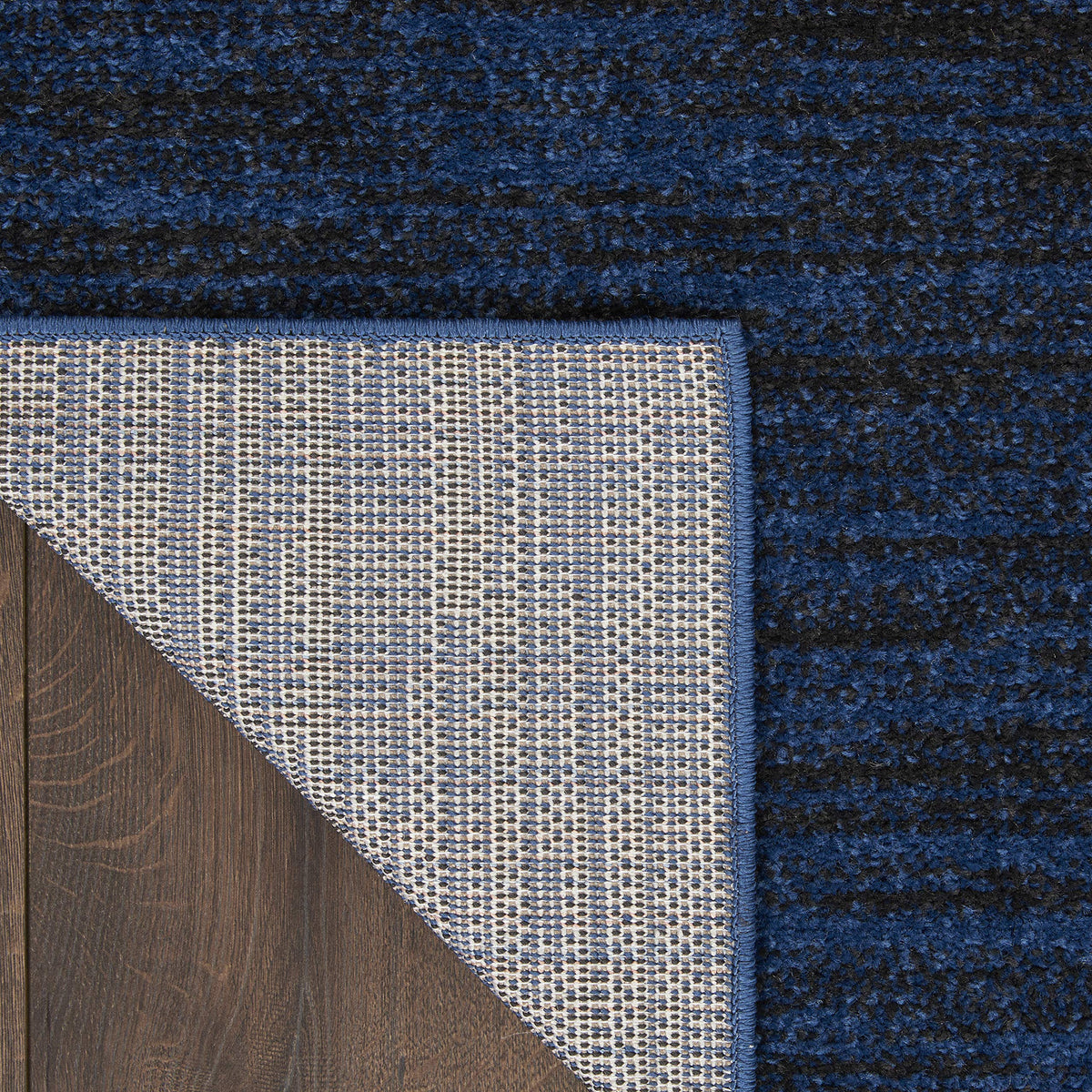Essentials Midnight Blue 2'2" x 10' Area Rug - Easy Clean, Non Shedding, Bed Room, Living Room, Dining Room