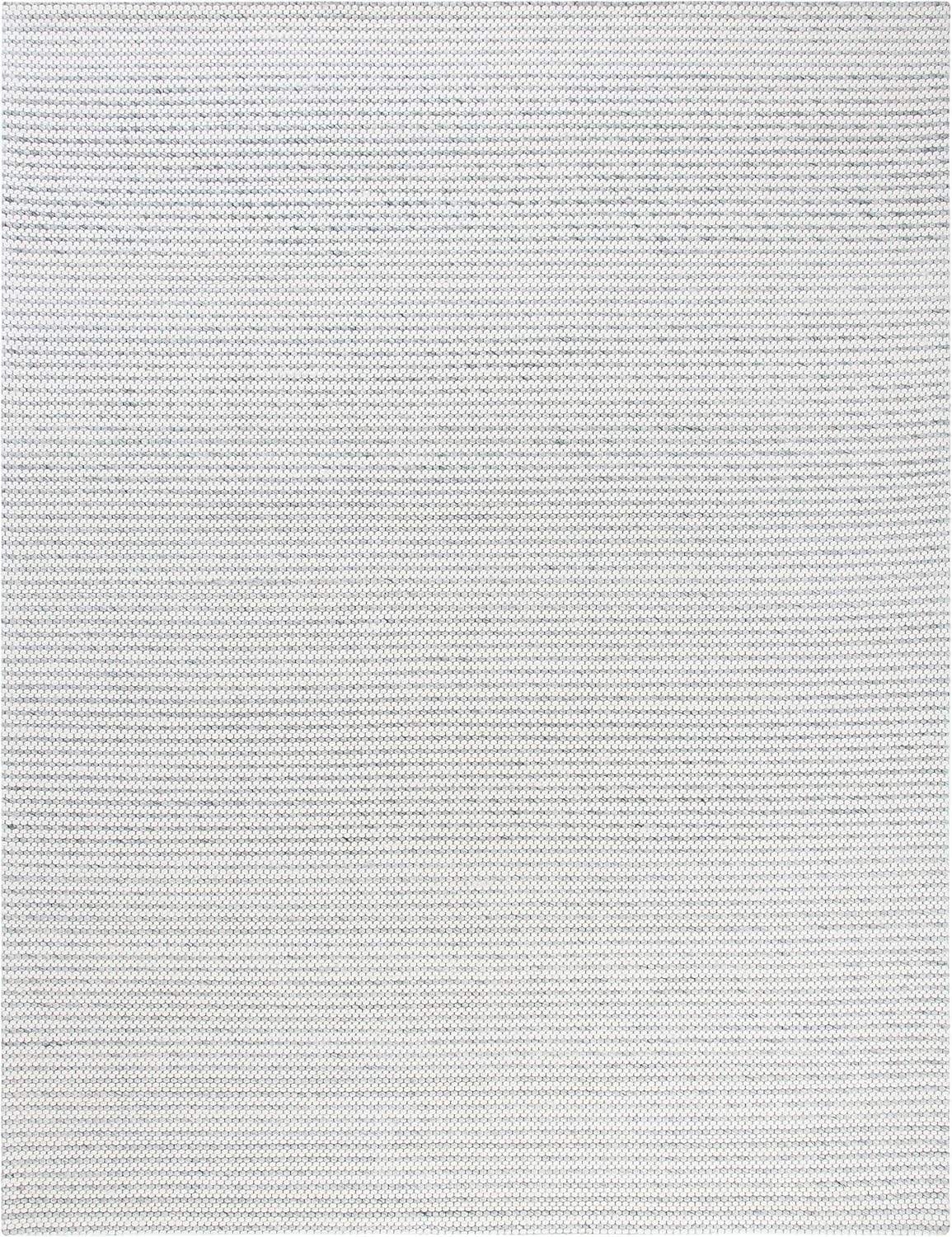 Marbella Collection Area Rug, Light Grey & Ivory, Flat Weave Wool Design, Ideal for High Traffic Areas in