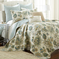 Grey Palladium Quilt Set - Quilt 106x92in. + Two Pillow Shams 36x20in. - Paisley - Green, Yellow