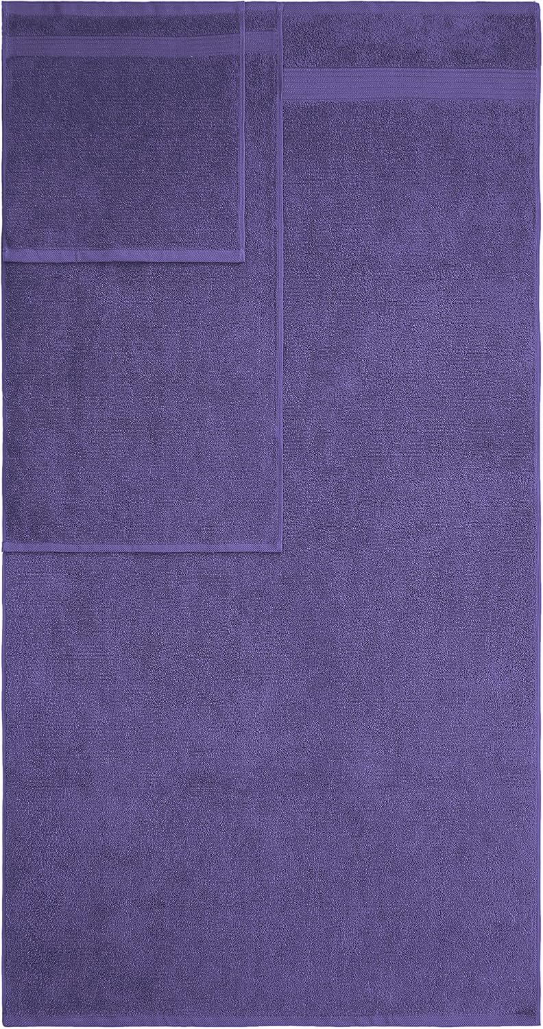 6 Piece Towel Set , 100% Cotton Turkish Bathroom Towels, 2 Bath Towels 2 Hand Towels 2 Washcloths, Purple