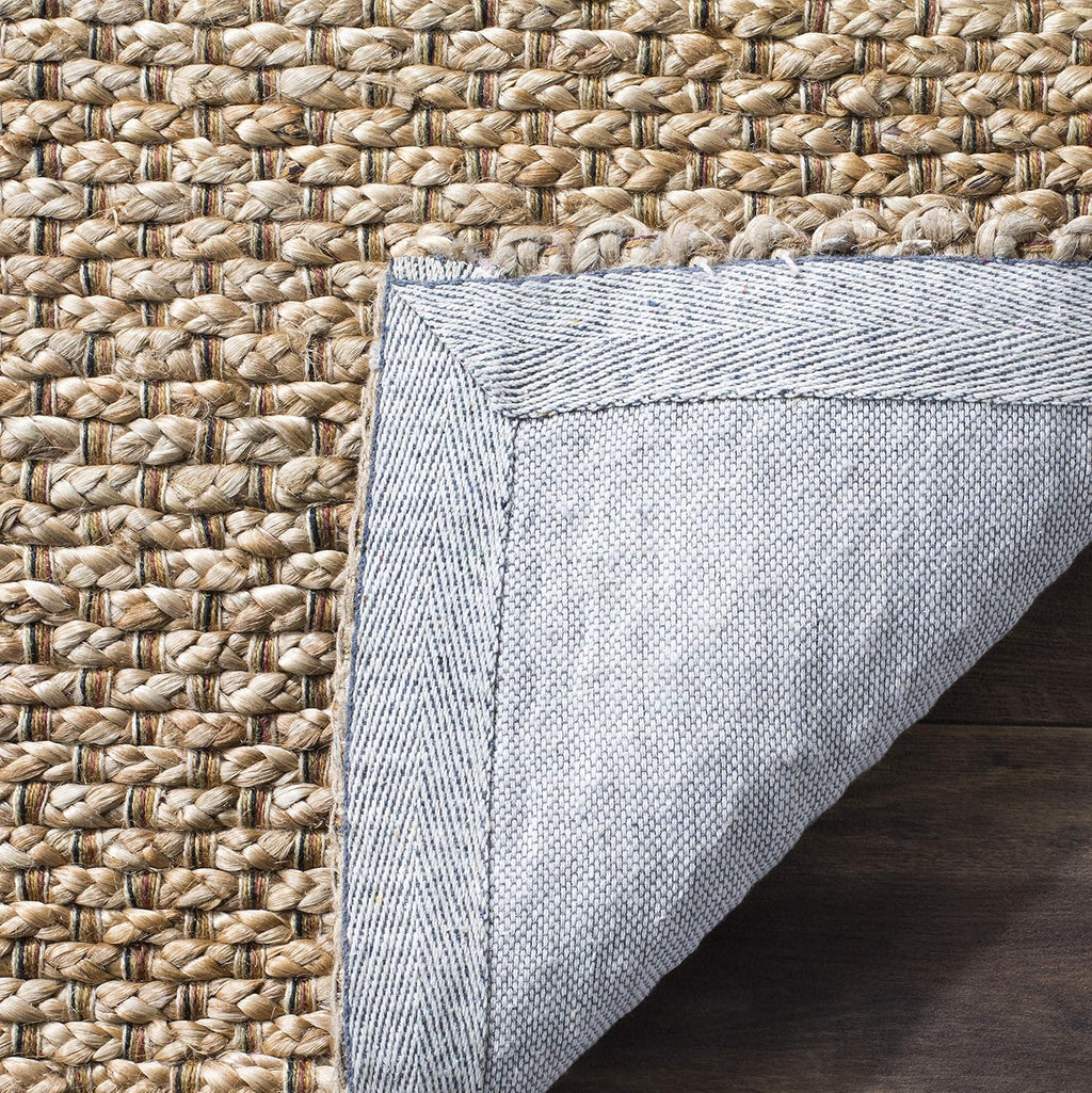 Natural Fiber Collection Area Rug - 6' Square, Natural, Handmade Farmhouse Jute, Ideal for High Traffic Areas (NF870A)