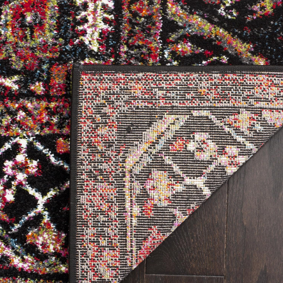 Vintage Hamadan Collection Area Rug, Red & Multi, Oriental Traditional Persian Design, Non-Shedding & Easy