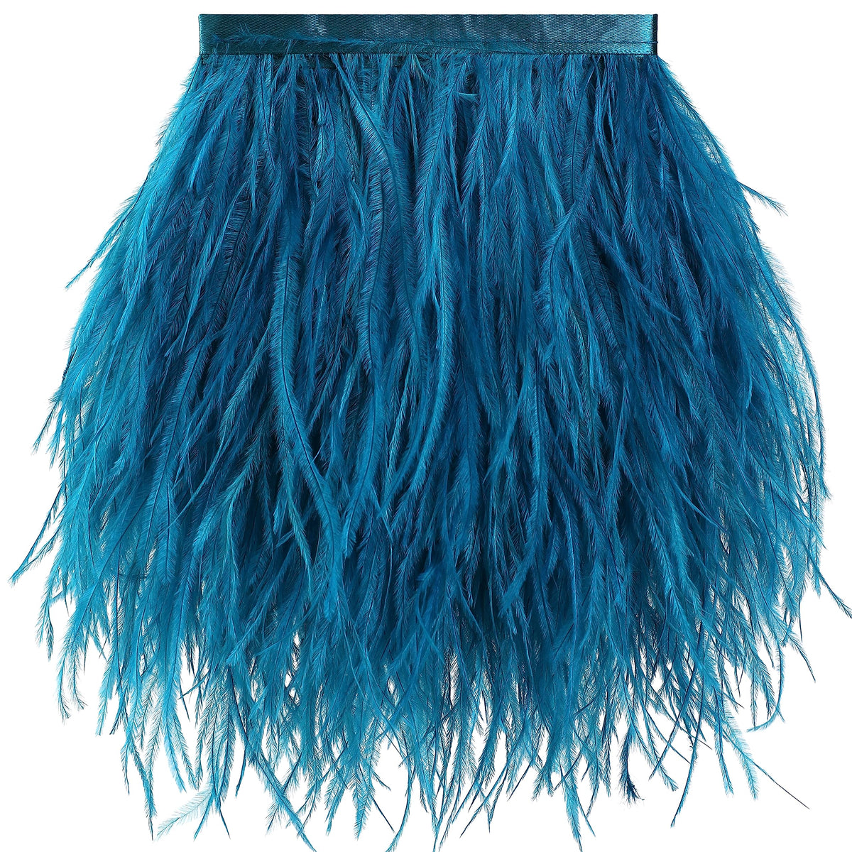 4-5inch Turquoise Ostrich Feather Trim for Sewing,2Yards