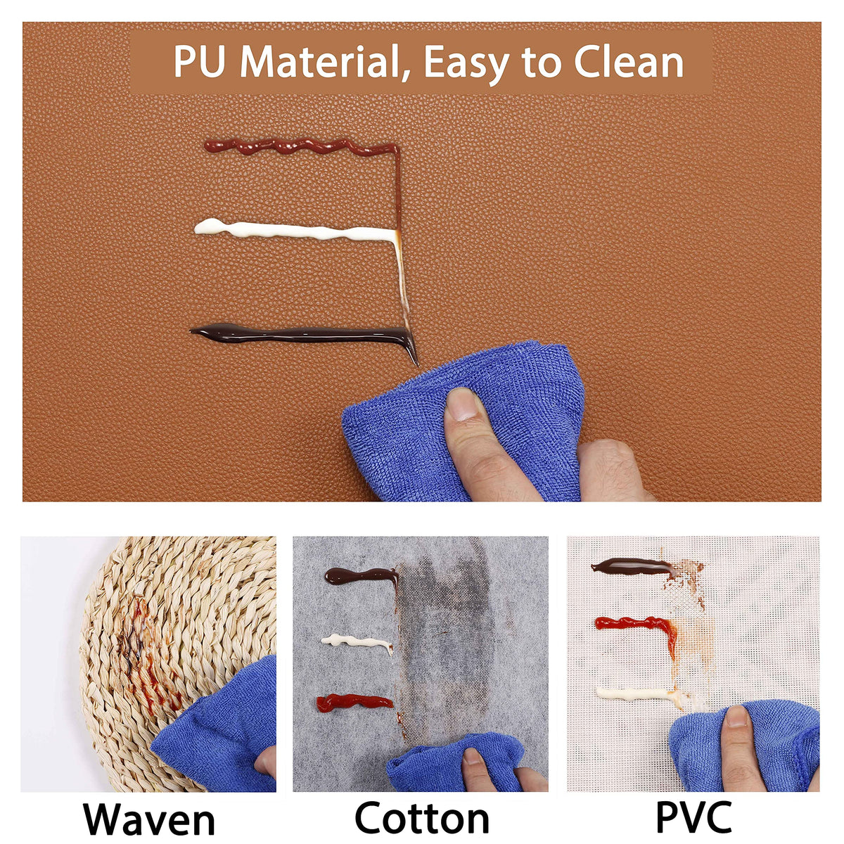 Fall Placemats Set of 4 Wipeable Table Mats Easy to Clean Waterproof Kitchen Mats for Dining Table Outdoor Indoor (4