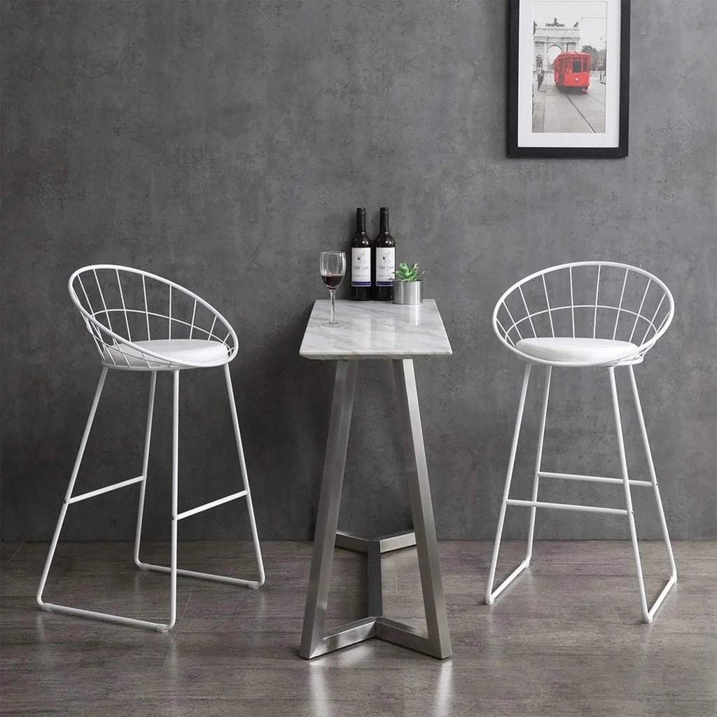 Set of 2 Nordic Bar Wrought Iron Stool Modern Minimalist Barstool