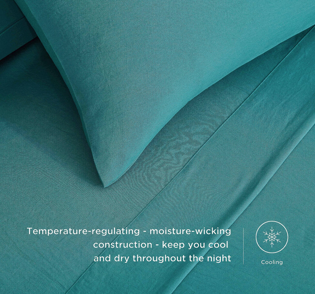 Washed Sheet Set - 4-Piece Extra Soft Breathable Wrinkle & Fade Resistant 14-Inches Deep Pocket Sheets &