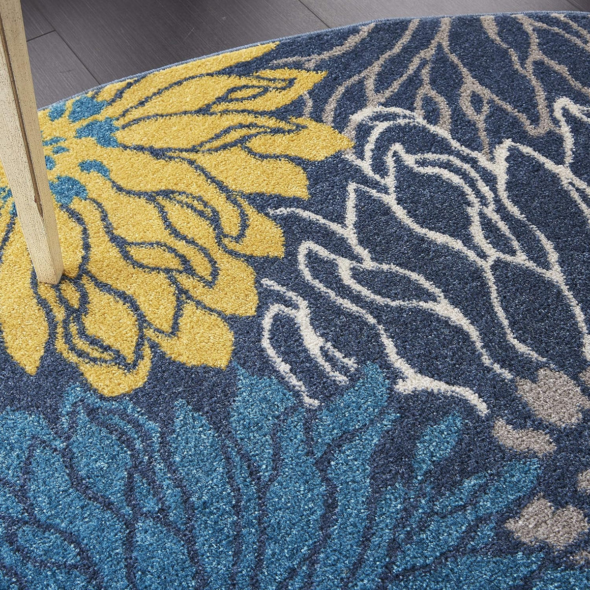 Home Passion Blue 8' x Round Area Rug - Easy Clean, Non Shedding, Bed Room, Living Room, Dining Room, Kitchen (8' x