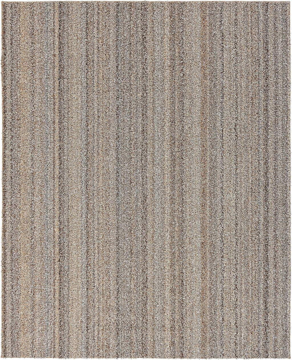 Striped Shag Non-Slip Recycled Multi-Color Area Rug - Modern, Stain-Resistant, Ideal s & High-Traffic Areas