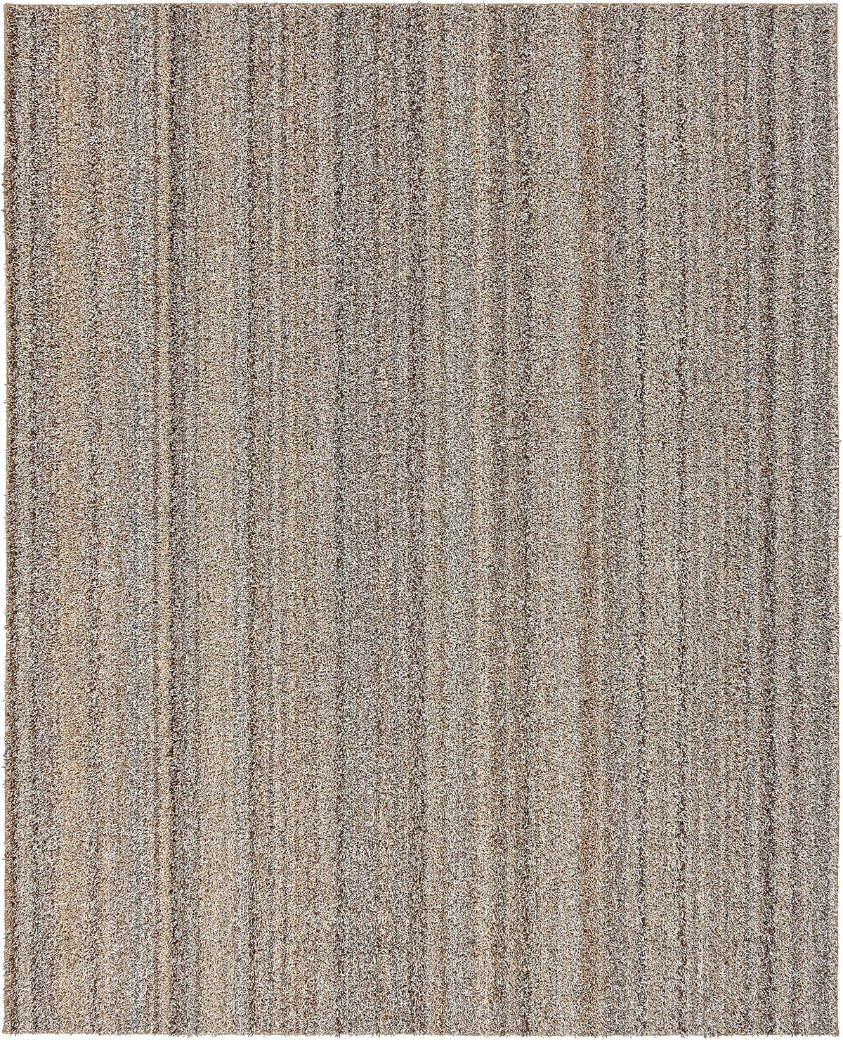Striped Shag Non-Slip Recycled Multi-Color Area Rug - Modern, Stain-Resistant, Ideal s & High-Traffic Areas