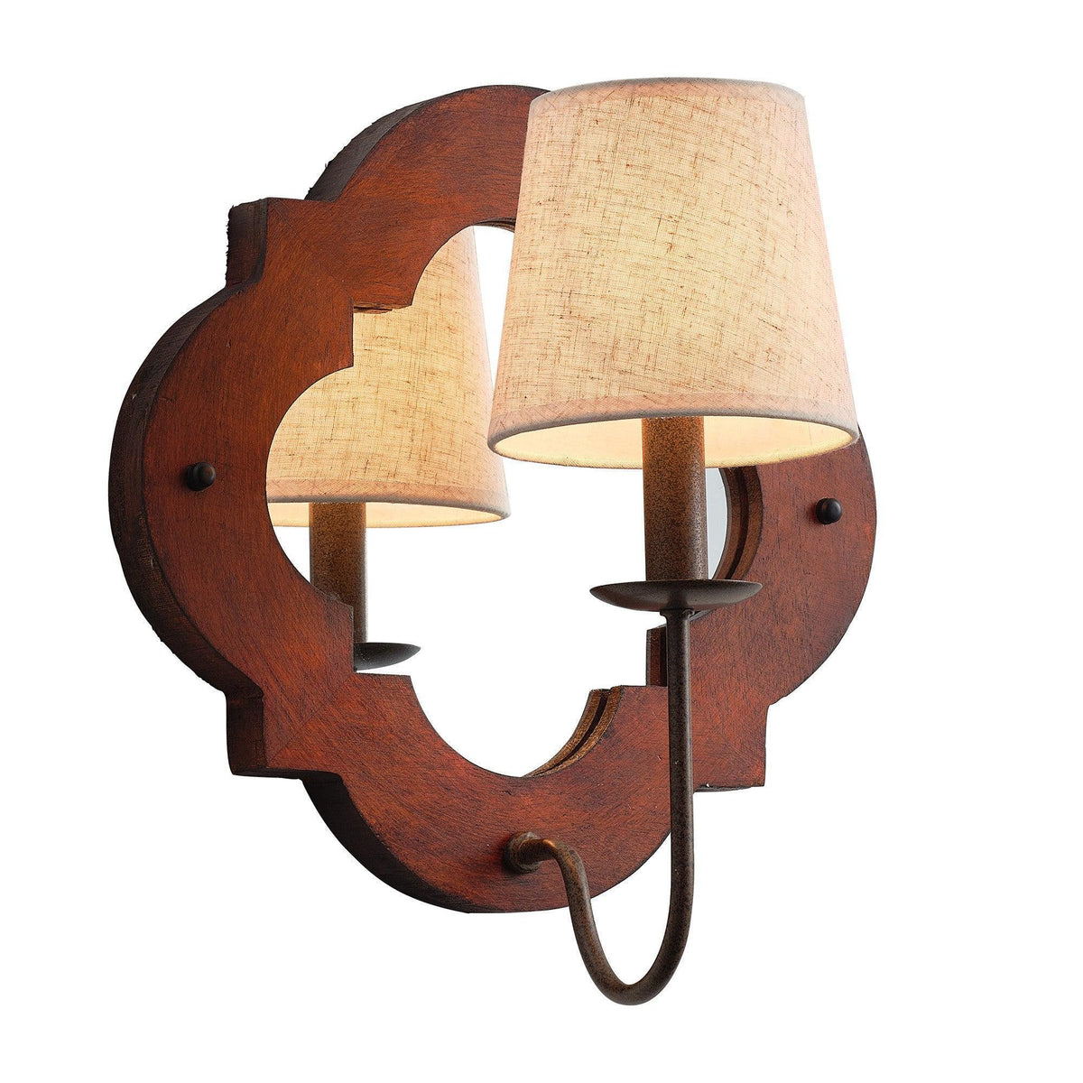 1-Light Rustic Iron Wood Wall Sconce Lighting