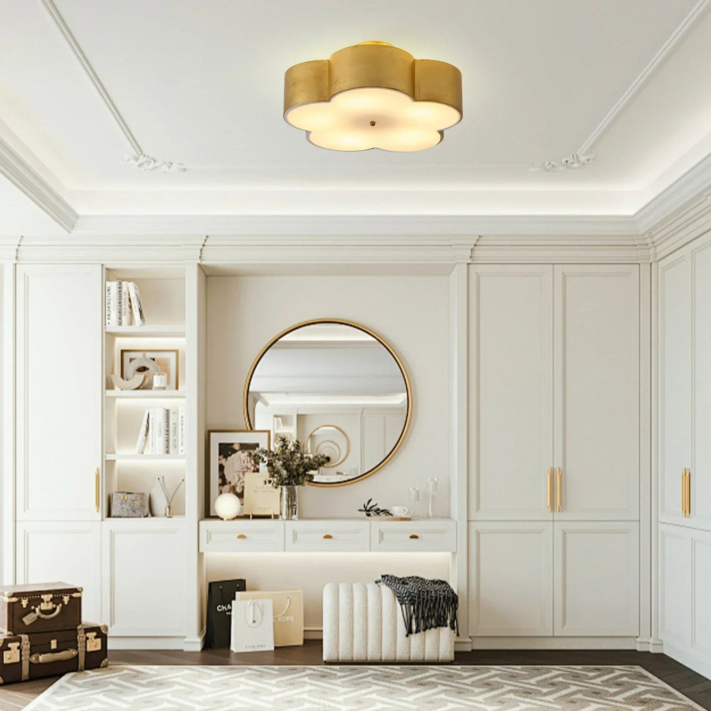 20 Inch Joyce 5-Light Vintage Golden Semi-Flush Mount Ceiling Light