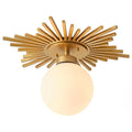 18 Inch Iris 1-Light Golden Semi-Flush Mount Ceiling Light